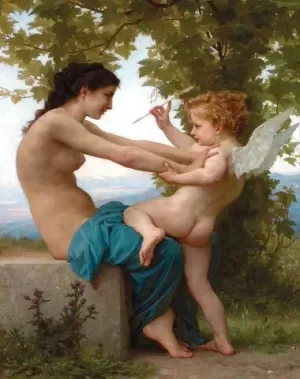 YOUNG GIRL DEFENDING HERSELF AGAINS CUPID 1000 PIEZAS MINI A3