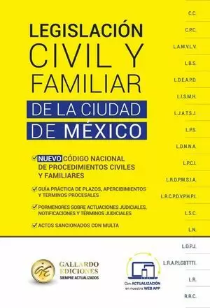 LEGISLACION CIVIL Y FAMILIAR CIUDAD DE MEXICO ESPECIALIZADA 