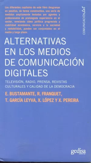 ALTERNARIVAS EN LOS MEDIOS DE COMUNICACION DIGITALES (Reacondicionado)